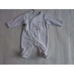pyjama noukie's 1maand 56cm meisje wit met glitter boord