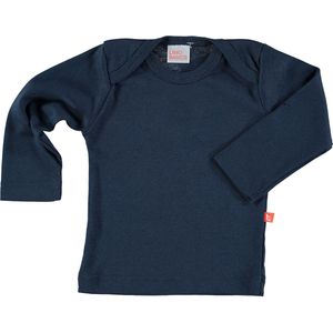 T-shirt lange mouw biologisch ribkatoen Donkerblauw 62-68