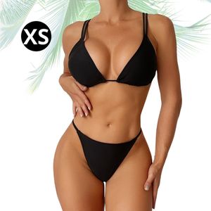 Livano Bikini Dames - Meisjes Bikini - Badpak - Push Up - Vrouwen Badkleding - Zwemmen - Sexy Set - Top & Broekje - Zwart - Maat XS