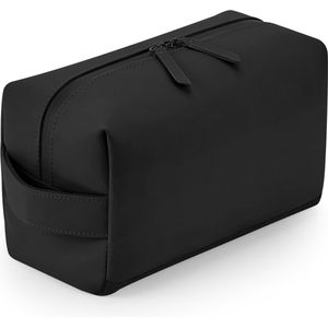 Bagbase Toilettas/make-up tas Monaco - lederlook coating - mat zwart - 25 x 12 x 15 cm - luxe uitstraling