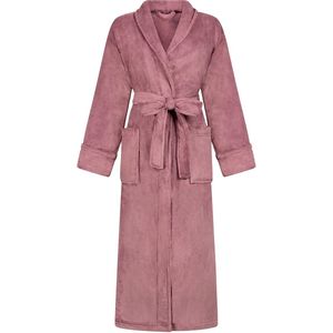 Hunkemöller Dames Nachtmode Badjas van zachte fleece - Paars - maat XS/S
