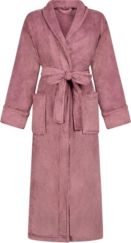 Hunkemöller Dames Nachtmode Badjas van zachte fleece - Paars - maat XS/S