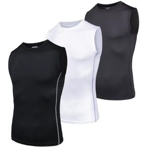 Functionele Compressie Mouwloos T-shirt voor Heren - Sneldrogend en Ademend Sport T-shirt