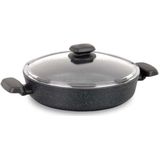 Korkmaz-A1843 - Braadpan - Inductie - 24cm - Glazen Deksel - 2,5L - Graniet