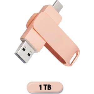 Usb Stick 1tb - Perfect Speed - Dual Port - 1 Terabyte - USB-C - USB 3.2 - Apple - Smartphone - Iphone 15 - Android - MAC - Pink Edition