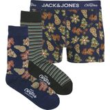 Jack & Jones heren giftbox 3P boxer & sokken gingerbread multi