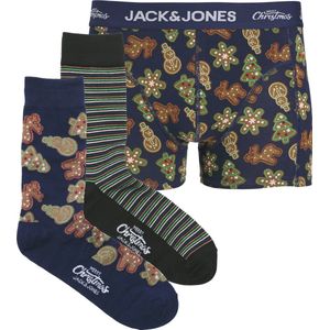 Jack & Jones heren giftbox 3P boxer & sokken gingerbread multi