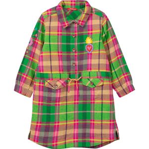 Designer dress 72 Flannel check with embroidery Light Green: 110/5yr