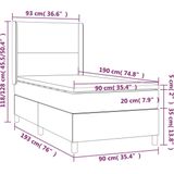 vidaXL - Boxspring - met - matras - kunstleer - cappuccinokleurig - 90x190 - cm