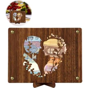 Origineel houten huwelijkscadeau - Geldgeschenken bruiloft - Geldcadeau huwelijkscadeau houten bruidspaar - Geldgeschenk bruiloft - Geschenken bruiloft verpakken.