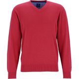 Redmond heren trui katoen - V-hals - rood - Maat: 3XL