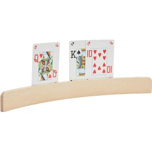Longfield Games Kaarthouder hout middel 35 cm - Speelkaarthouders van gebogen hout, exclusief speelkaarten