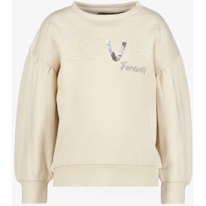 TwoDay meisjes sweater met tekst en pailletjes beige - Maat 98