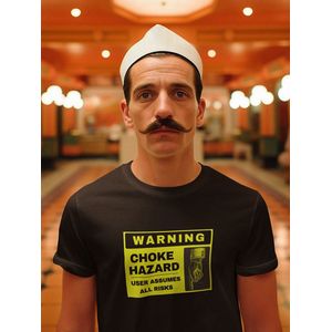 Shirt - Warning choke hazard - Wurban Wear | Grappig shirt | Leuk cadeau | Unisex tshirt | Meme shirt | Vaderdag | Dirty shirt | Zwart & Wit