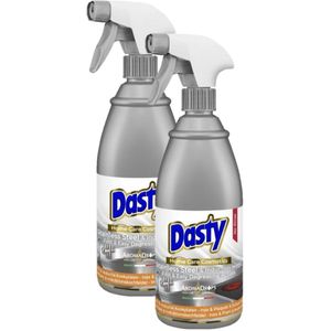 2 Stuks Dasty RVS ( roestvrij staal ) reiniger 700 ml Spray Reiniger voor RVS-oppervlakken en kookplaten