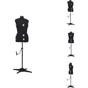 vidaXL verstelbare paspop - dameskleding - M / 40-46 - zwart - polyester en ABS - 102-117 cm buste - 76-94 cm taille - 102-119 cm heup - Kledingrek