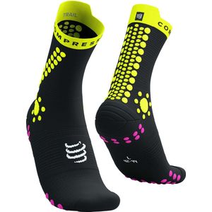 Pro Racing Socks v4.0 Trail - Black/Safety Yellow/Neon Pink