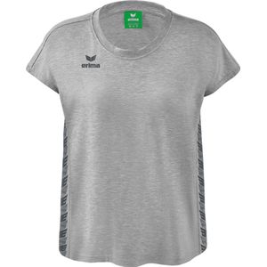 Erima Essential Team T-Shirt Dames - Licht Grey Melange / Slate Grey | Maat: 42