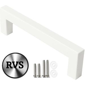 MSQDESIGN - wite RVS Handgrepen 96mm - Handgreep wit - Handgrepen keukenkastjes - Keukengrepen wit - Kastgrepen - Meubelgrepen - Handgrepen deurtjes kast - Handgreep keuken - Deurgreepjes - ladegreep - Meubelgreep - Deurgreep wit