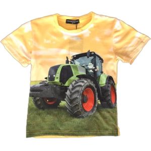S&c Trekker / tractor shirt - Fendt - Korte mouw - Geel - Maat 86/92