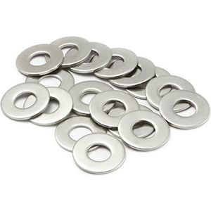 Grote Platte Sluitringen M10 - Roestvrij Staal 50 Stuks