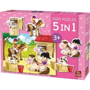 King 5 in 1 Kiddy Collection - Legpuzzel - Paard - Puzzel