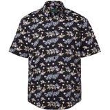 Boston Park - Heren - Boston Park overhemd van piqué korte mouwen print all-over - Navy blauw - Maat L