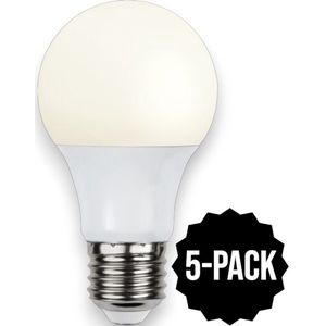 3-Pack | Bewegingssensor - Standaard bol - E27 - 8W - Extra Warm Wit - 2700K - Opaal