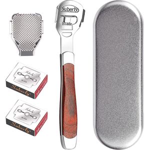 Pedicure eeltscheermesset, eeltverwijderaar, professionele voetschraper met voetvijlkop + 20 vervangende mesjes voor voetverzorging