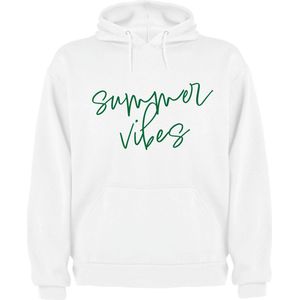 Witte Zomer Hoodie – Summer Vibes in Groen - Design By Eizook