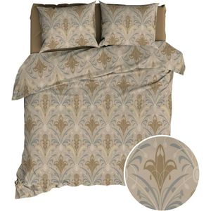 Satin d'Or Belgravia Dekbedovertrek - Extra breed - 260x200/220 cm - Beige/Grijs