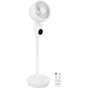 VONROC BREEZE Ventilator - fluisterstille vloerventilator - 98cm - Incl. afstandsbediening - 3 snelheden - zwenkfunctie - 180° kantelbaar - wit