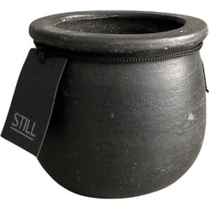 STILL Klein Potje - Pot - Aardewerk - Black Vintage - Zwart - 10x11 cm