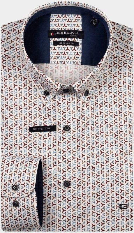 Giordano - 527019/40 - Casual Hemd - Paars - Lange Mouw