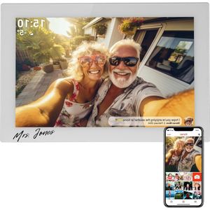 Mrs. Jones Digitale Fotolijst - 10.1 Inch - Wit - 16GB - WiFi - IPS Touchscreen