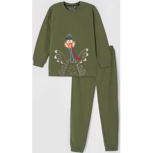 Woody pyjama jongens/heren - kakigroen - kalkoen - 232-10-PLE-Z/753 - maat S