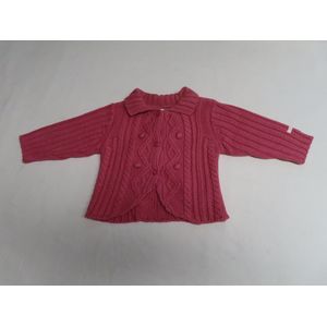 Gilet - Trui - Meisje - Gebreid - Oud roze - 1 jaar 74