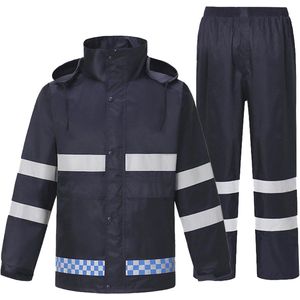 Waterdicht Regenpak voor Heren - 2-delige Set met Jas en Broek, Ademend en Comfortabel, Reflecterende Strepen