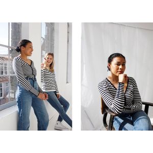 MOOI! Company - Basis dames streep vest - kort model vest-Leonie - L