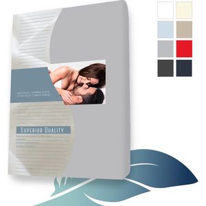 24-Bedding - Jersey Splittopper Hoeslaken - Extra zacht - 97% katoen - 3% Elastaan - 180X210 cm - zilver Grijs - 5 t/m 15 cm hoogte.