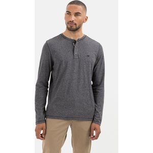 camel active Henley shirt met lange mouwen in duurzaam katoenmix - Maat menswear-XL - Donkergrijs
