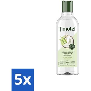 5 x Timotei - Shampoo - Aloä Vera & Kokosolie - Hydraterend - 300ml - Droog Haar Shampoo - Normaal Haar Shampoo