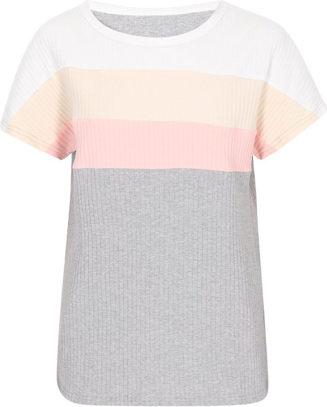 Usha - BLUE LABEL - Shirt - Lichtgeel / Grijs Gemêleerd / Rosa / Wit