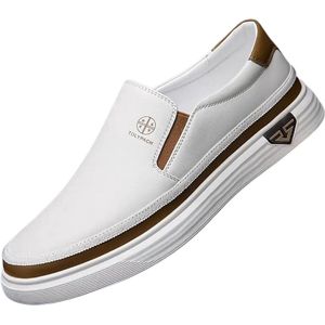 Livano Loafers Heren - Met Hak - Herenschoenen - Instappers - Wit - Maat 38.5