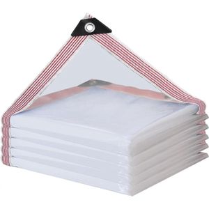 Waterdicht transparant dekzeil met inslagringen voor tuinmeubelen - 2 x 4 m