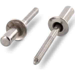 (500 STUKS) 4,8X14 POPNAGEL GESLOTEN WATERDICHT (BLINDKLINKNAGEL) RVS-A2/RVS-A2 (AISI 304) DIN 7337 (ISO 16585) KLEMBEREIK 6,0-7,5