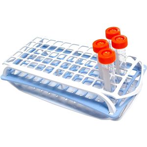 Camlab kunststof RTP/7031-pb 3-dieren-polypropyleen autoclaveerbaar rek - blauw - voor 15 ml tubes - nodig