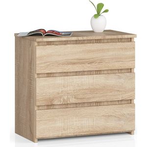 Nachtkastje CL3 met 3 Lades / AKORD Furniture Factory / Sonoma Eik / 60 x 57 x 35 cm