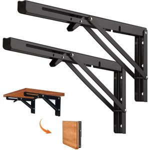 JGS ® Supersterke Opvouwbare Muurbeugel voor Multifunctioneel Gebruik, Set van 2, Maximaal Draagvermogen 60 kg