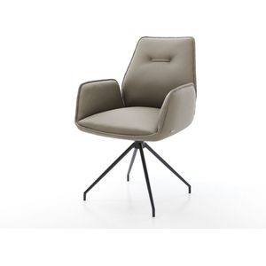 Gestoffeerde-stoel Zoa-Flex kruisframe conisch zwart echt leer mud pocketveer kern